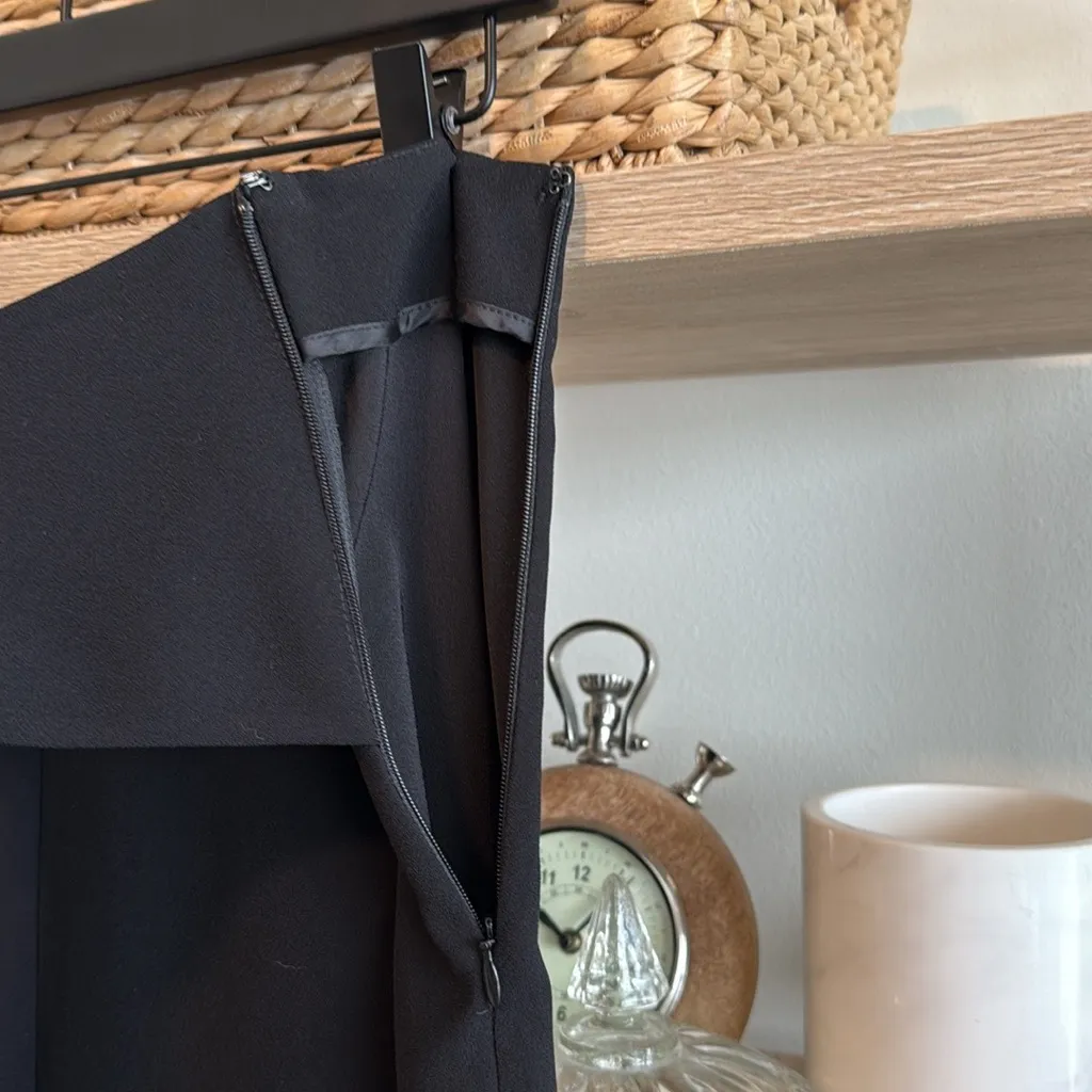 Express High-Rise Black Cropped Culottes w/Self Belt Woven Career Dress Pant, 12 - Image 5