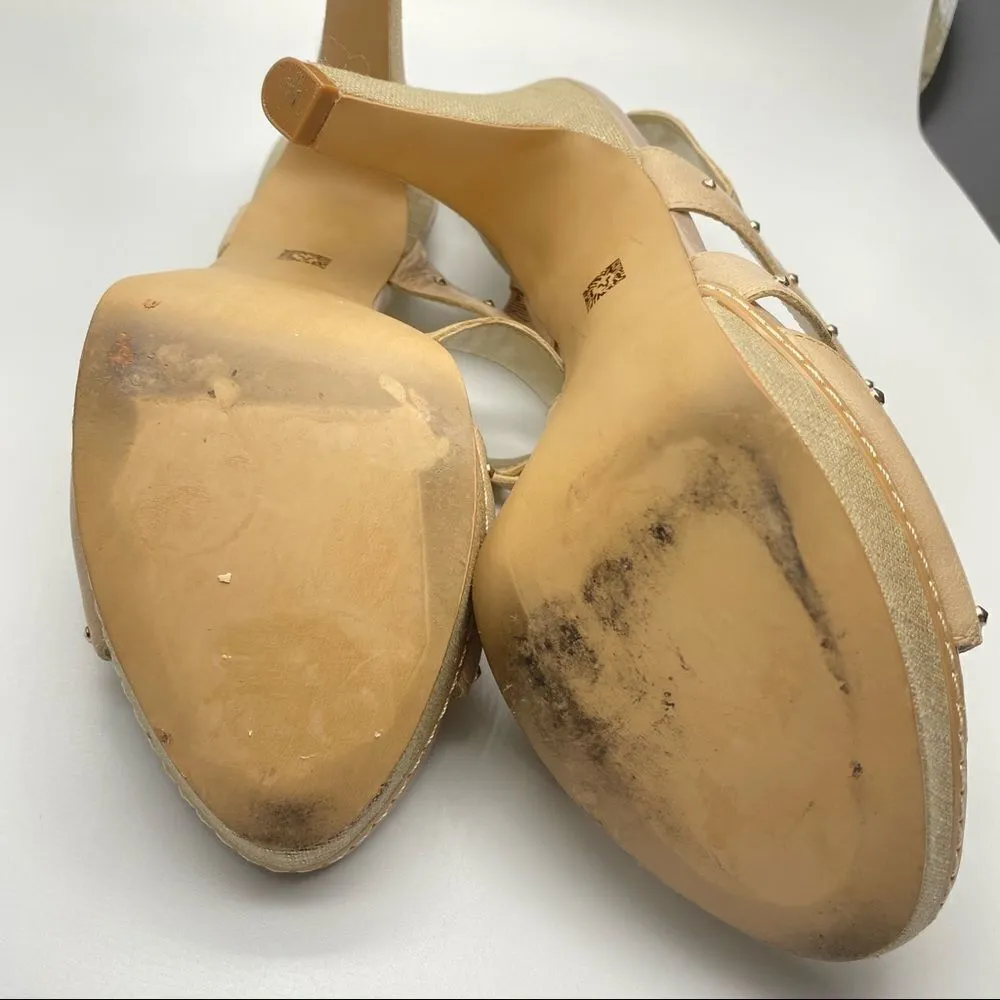 Anne Klein Florissa Leather Platform Sandals Heels‎ - Image 9