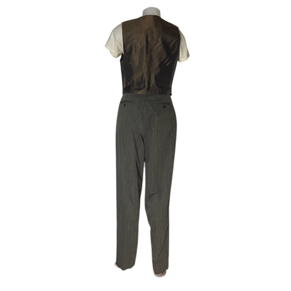 J PETERMAN 3 Piece Pantsuit Longline Jacket Pants Vest Wool Lined Womens VINTAGE Size 10 - Image 6