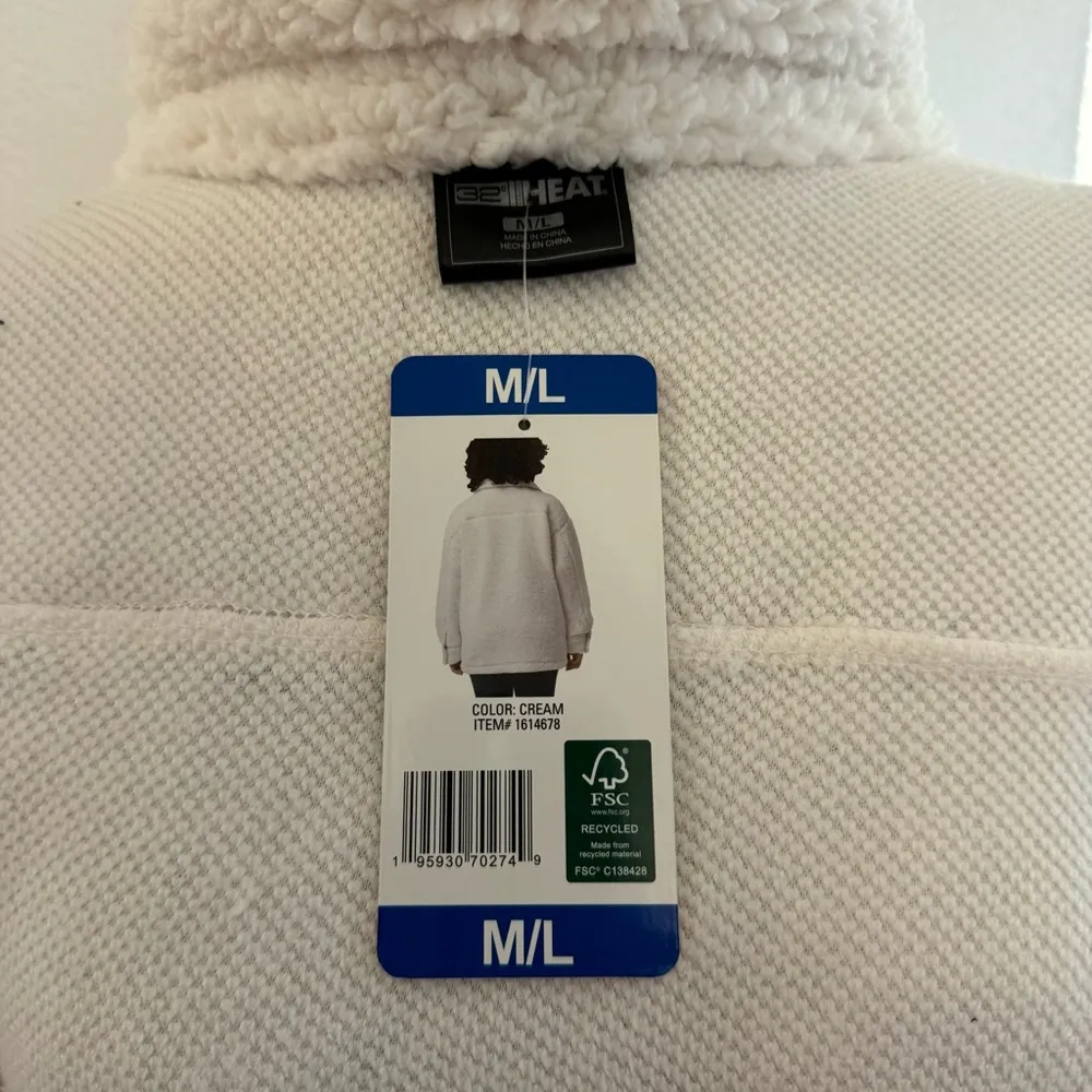 New  Cozy Sherpa Shacket, Women's jacket Size M/L Cream - Image 8