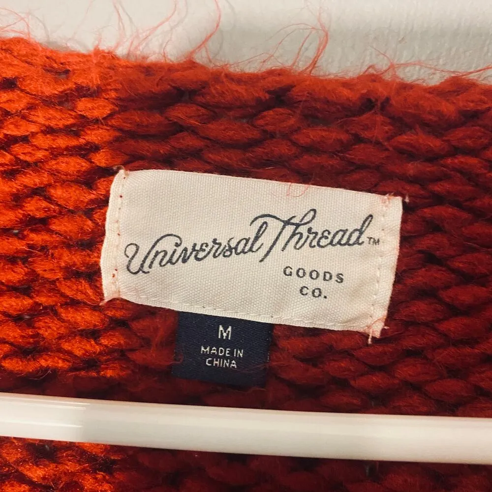 Universal Thread Red Long Sleeve Thick Knit Warm Cozy Sweater Women Sz M - Image 8