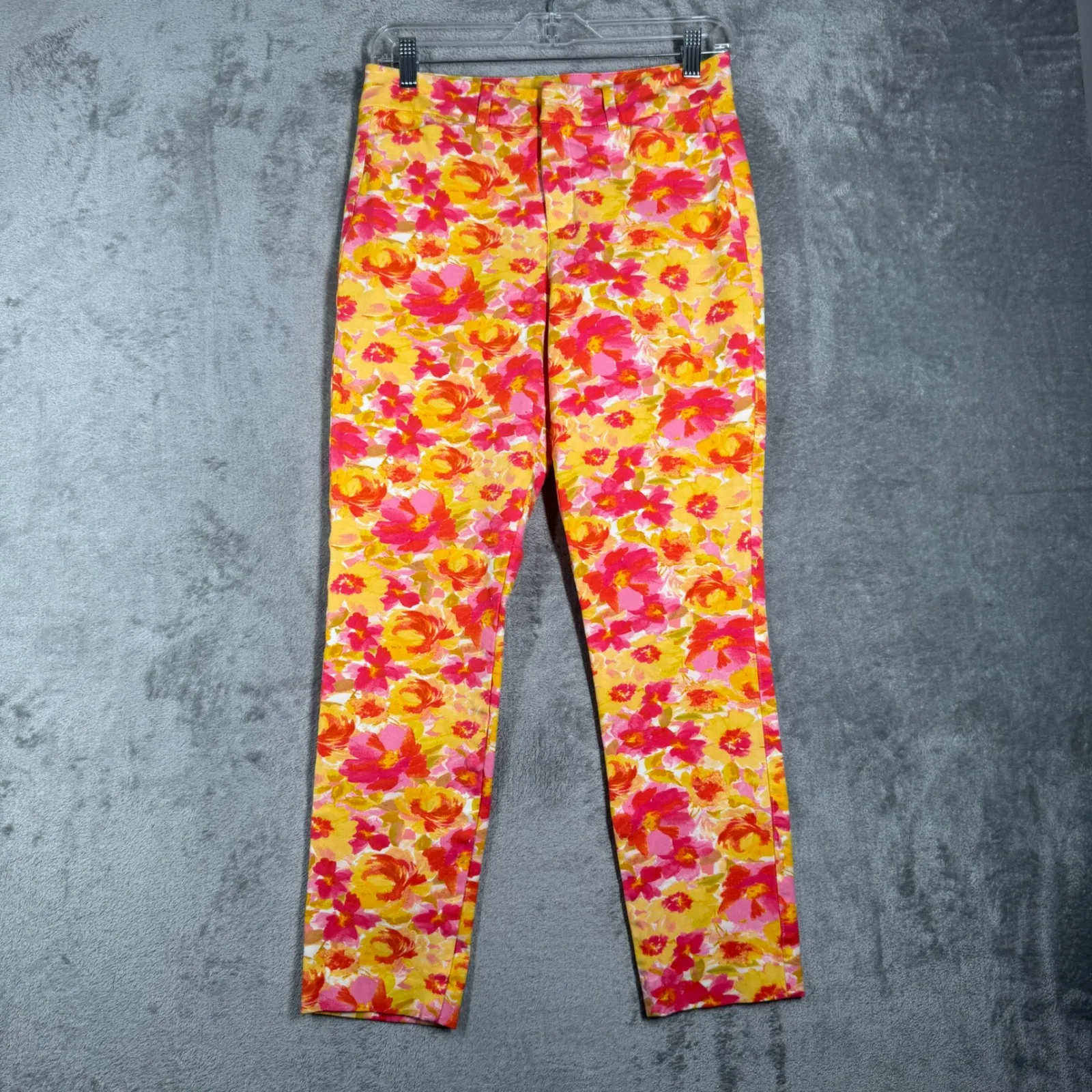 Old Navy Pixie Pants Skinny High Rise Floral Print Size 4 Secret Pocket Colorful - Image 2