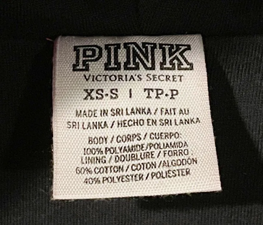Victorias Secret Pink Hot Pink Black Spellout Hooded Full Zip Windbreaker Jacket - Image 4