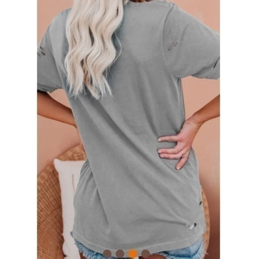 Lovey’s Boutique Grey Cheetah Pink Lightning Distressed Graphic Tee NEW Size M Gray Size M - Image 6