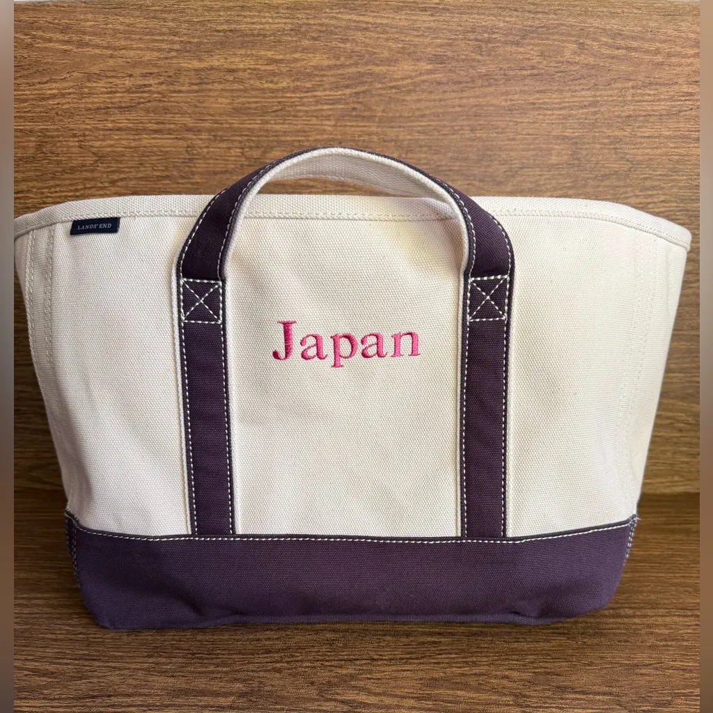 2013 Lands’ End Boat Tote Canvas Bag Medium‎ Japan Embroidery Organizer Carryall - Image 14