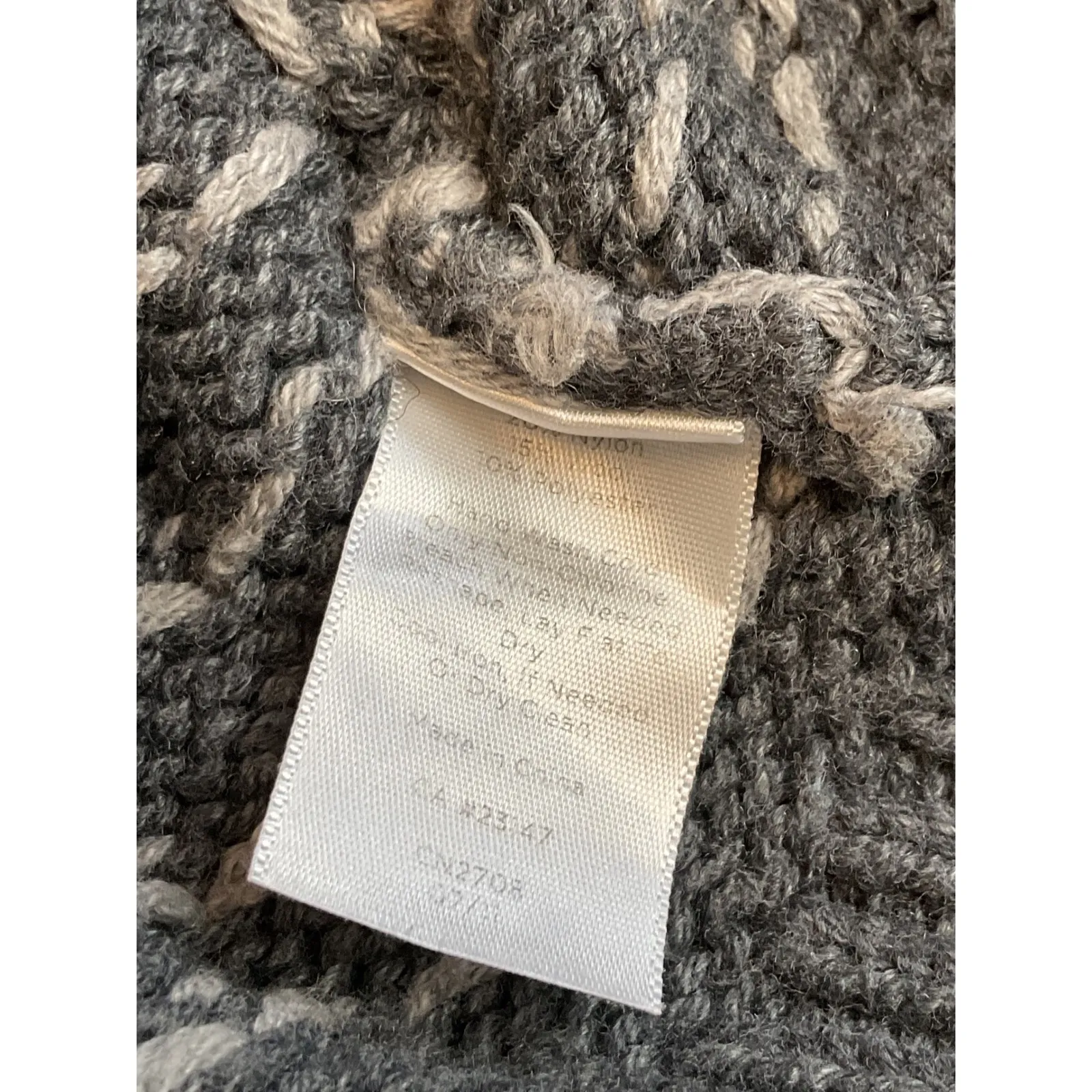 Women's Gray Fair Isle Zip Up Cardigan Sweater with Mock Neck L - Image 8