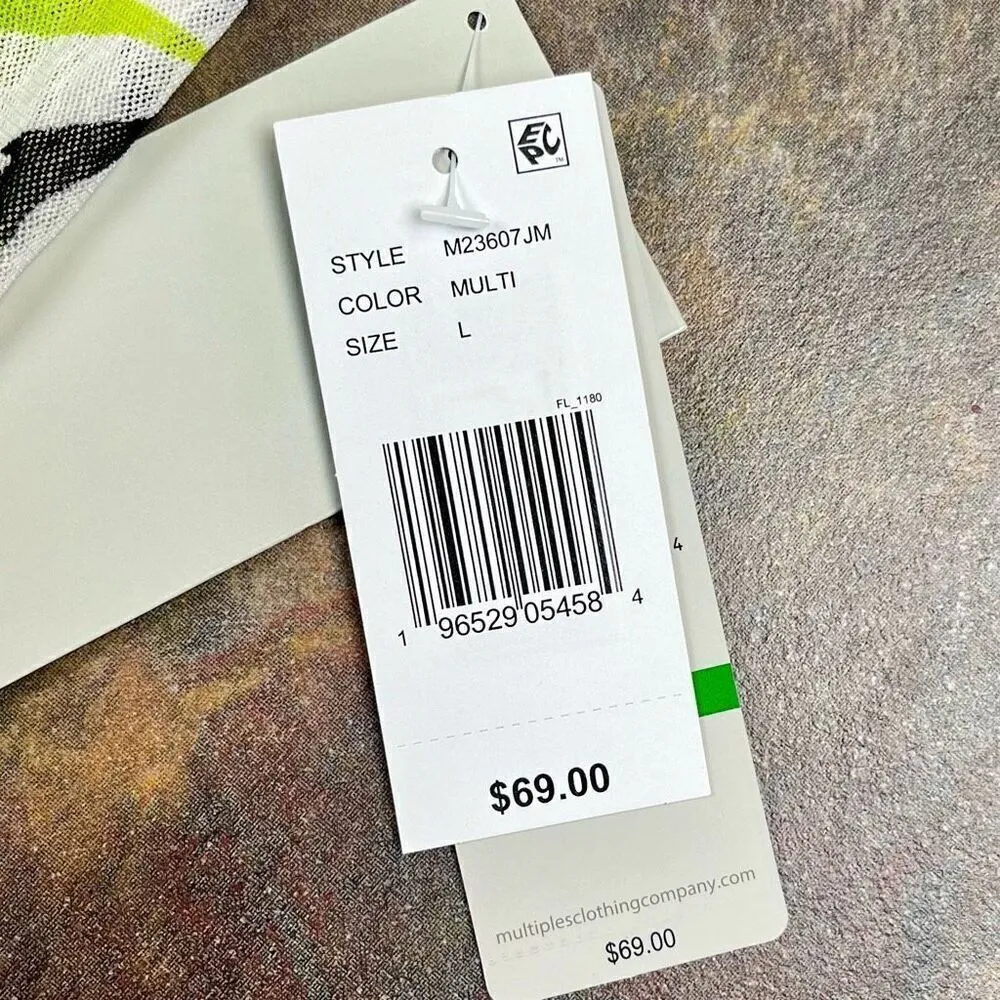 NWT Multiples Going Green Sheer Open Front Zebra Cardigan Large - Image 10