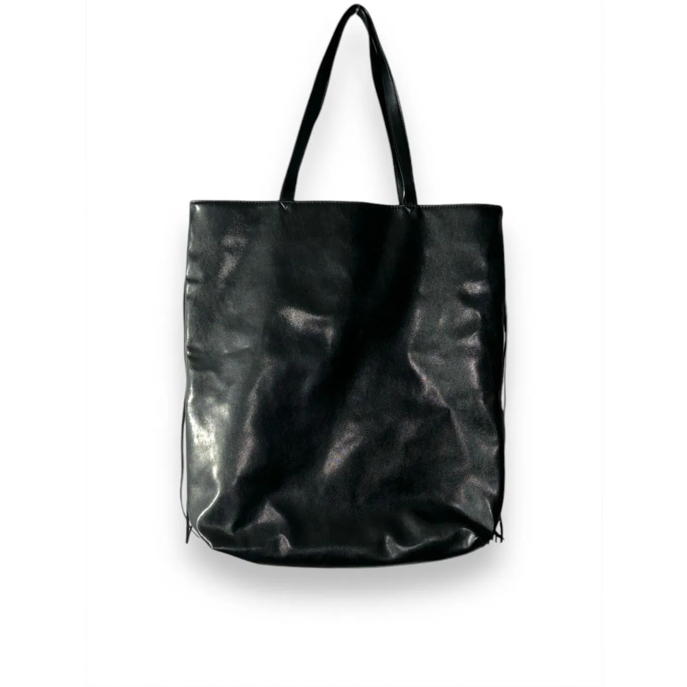 Victoria`s Secret Limited Edition Black Leather Tote Bag Purse with Fringe trave - Image 3