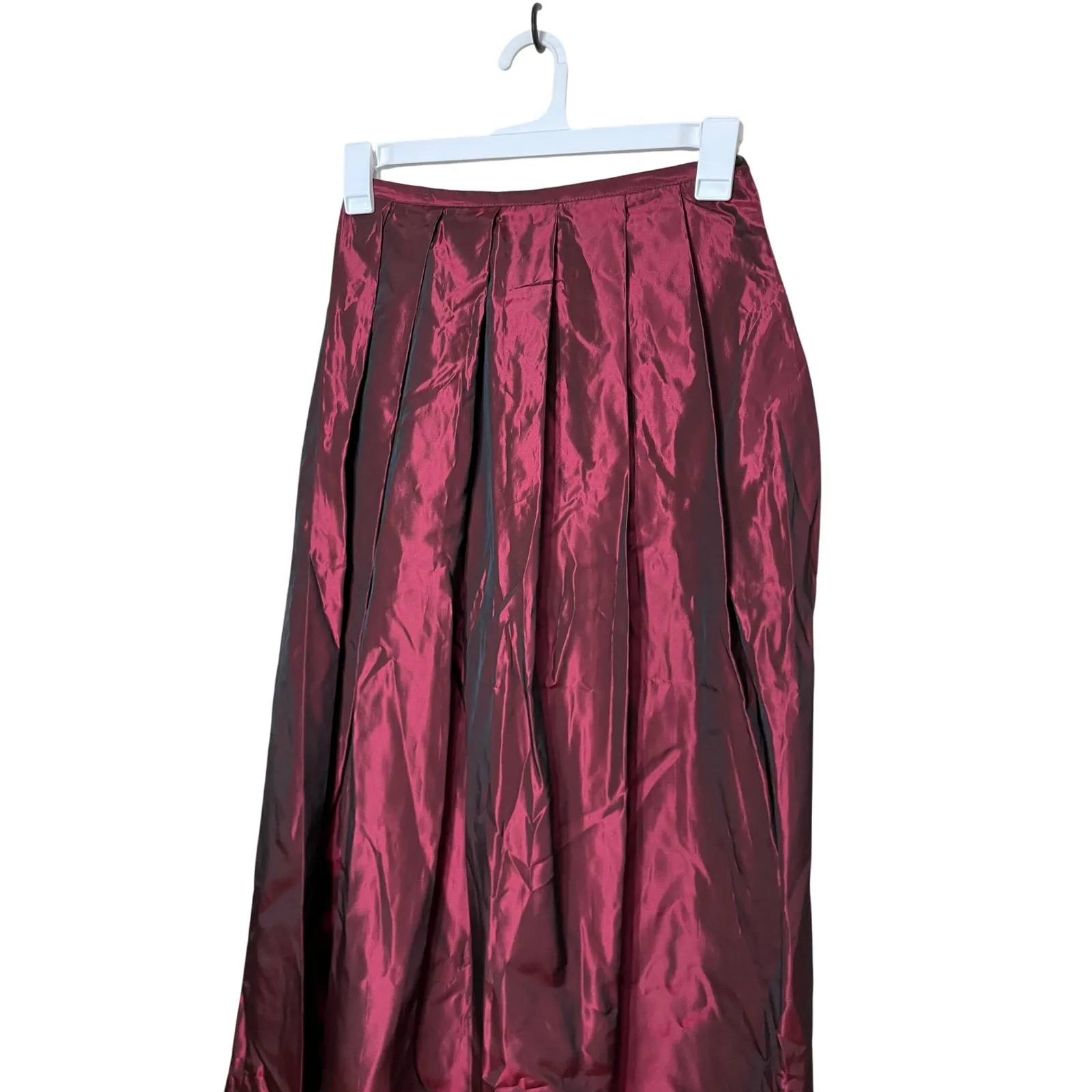 NWT Vintage Tofy Burgundy Maxi Skirt Pleated Long Evening Formal Womens 8 Red - Image 2