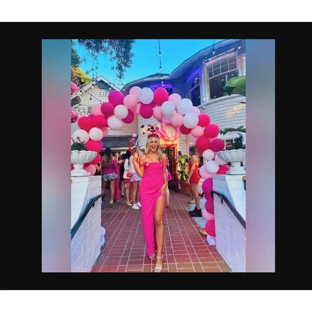 Amanda Uprichard Jasalina Maxi Dress Hot Pink Womens Size Large - Image 2