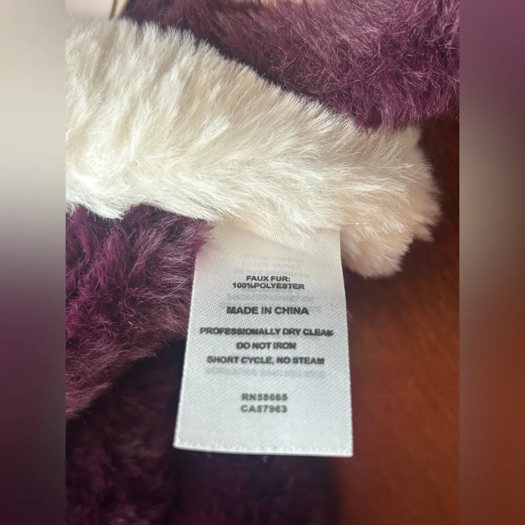 🩷🩷BP. Plush Burgundy and White and pink Earmuffs and Scarf Set🩷🩷 Purple - Image 6
