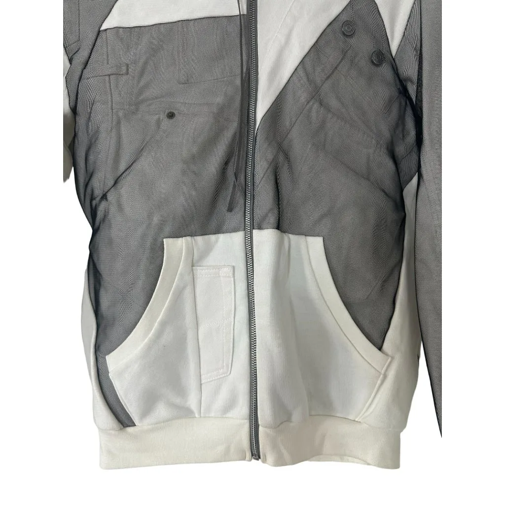 QBISM Quentin Nghiem Vintage Denim Patchwork Zip Up Hoodie Sz M NEW Gray Size M - Image 5