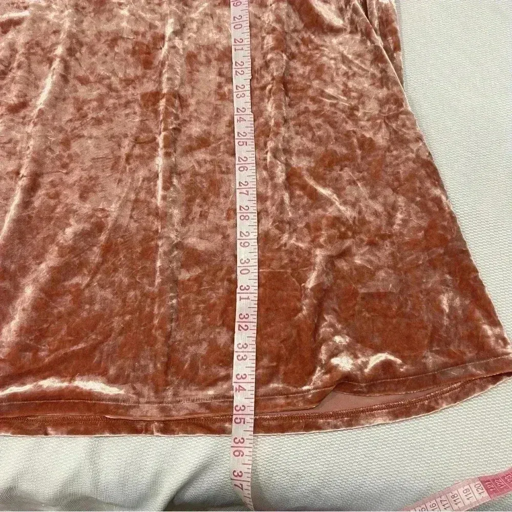 Madewell Soft Pink Crushed Velvet Mockneck Dress, Size M - Image 7