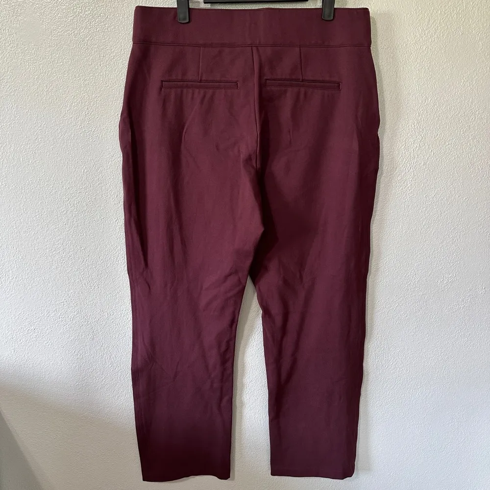 Spanx Ponte Slim Straight Pants Pull On Career Wine Burgundy Plus Size 1X - Image 3