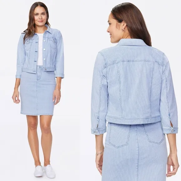 NYDJ 3/4 Slim Trucker Denim Jacket, Trella Size XL MRCT2876 New w/Tag SOLD OUT! - Image 2