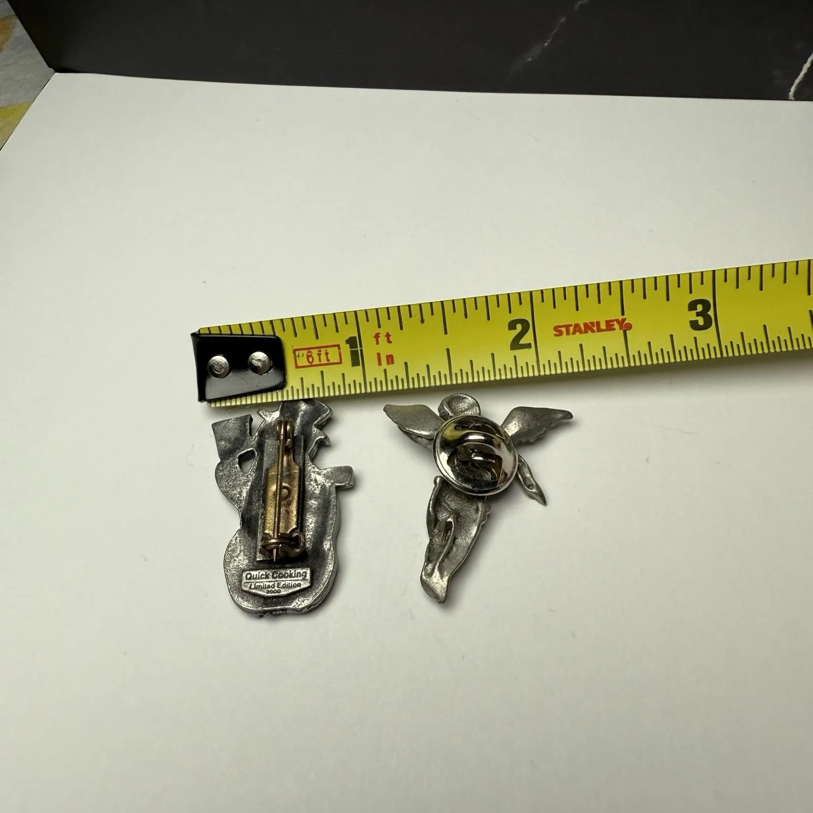 Cherub Angel / Snowman Lot Of 2 Tack Lapel Pin Pewter Tone Christmas Silver - Image 6