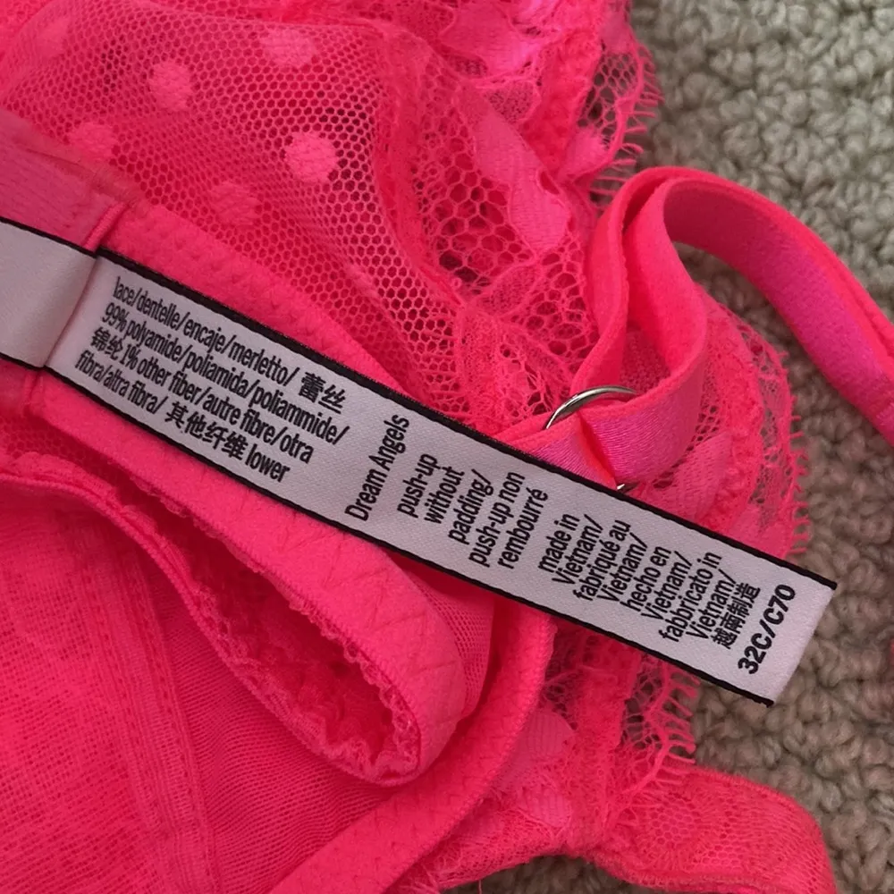 Victoria’s Secret Dream Angels Push-Up Without Padding Lingerie Bra 32C Pink NWT - Image 6