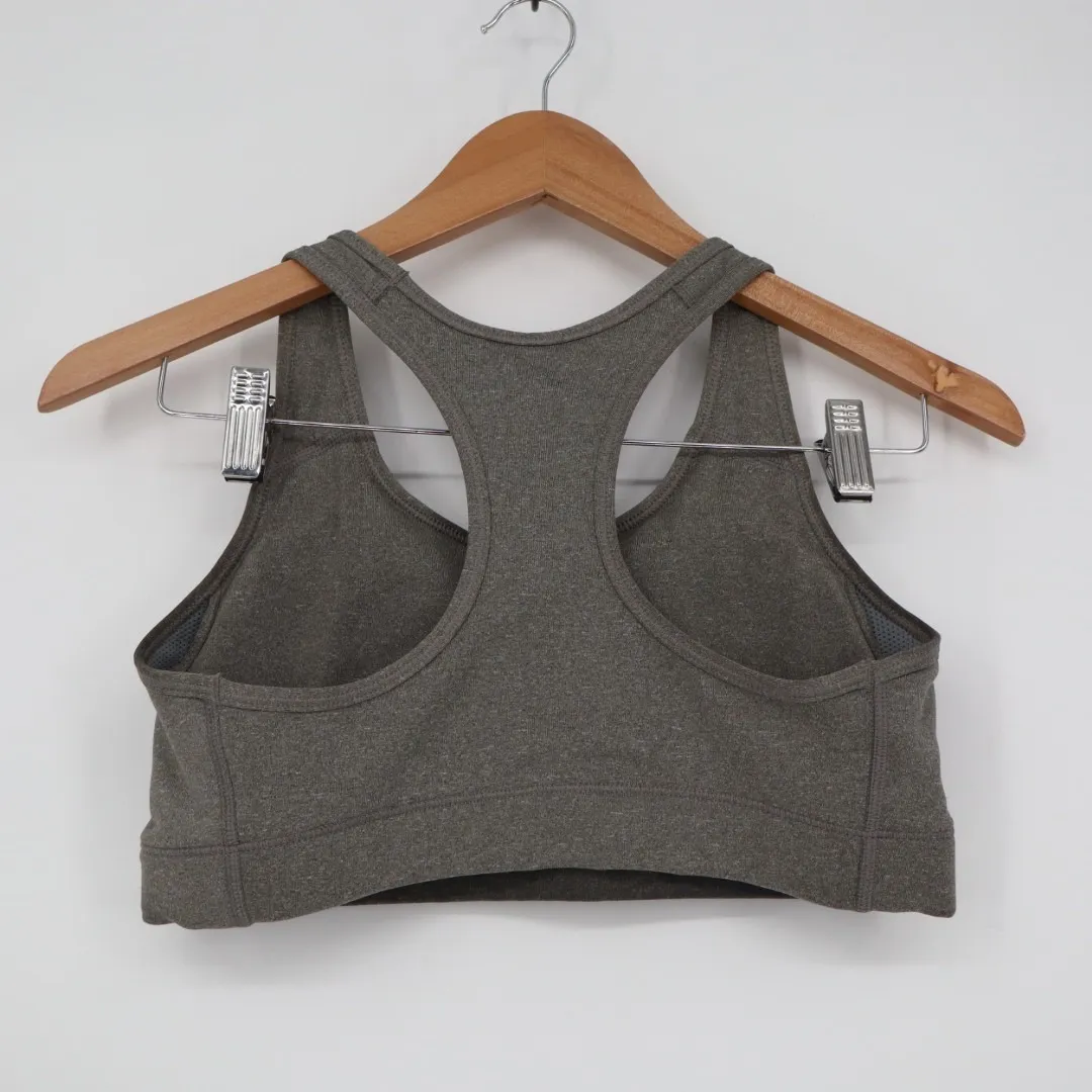 Nike Dri-Fit Sports Bra Womens Medium Heather Gray Racerback Yoga Active Wear - Image 4