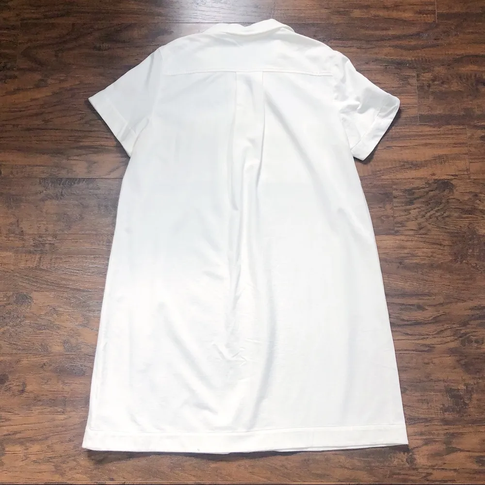 James Perse • Fresca Knit Pocket Shirt Dress cream white shift a-line popover - Image 11