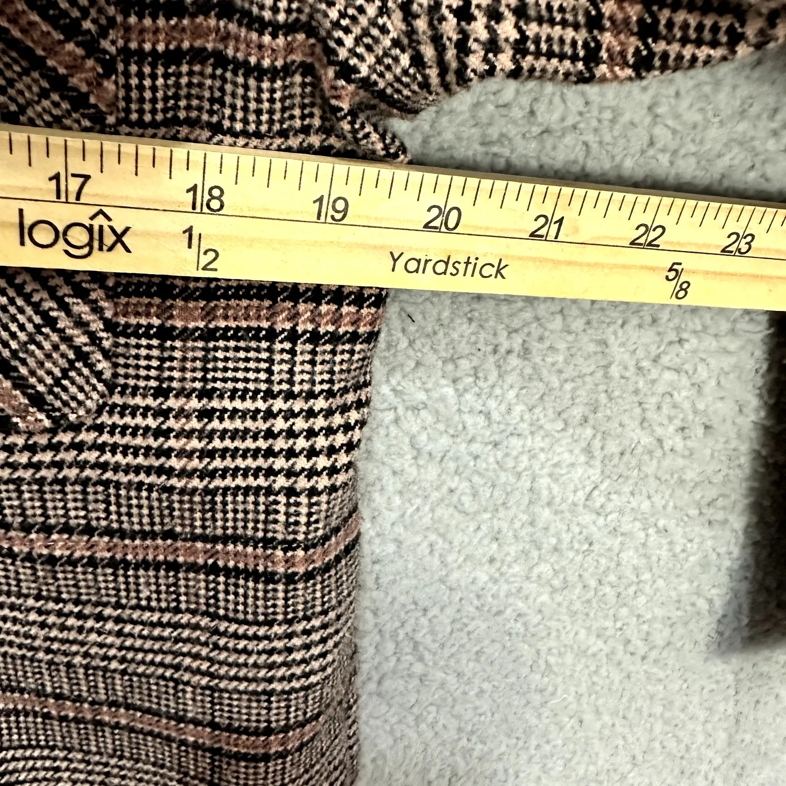 Abercrombie & Fitch Oversized Plaid Shirt XS Brown Check Shacket Preppy Academia - Image 5