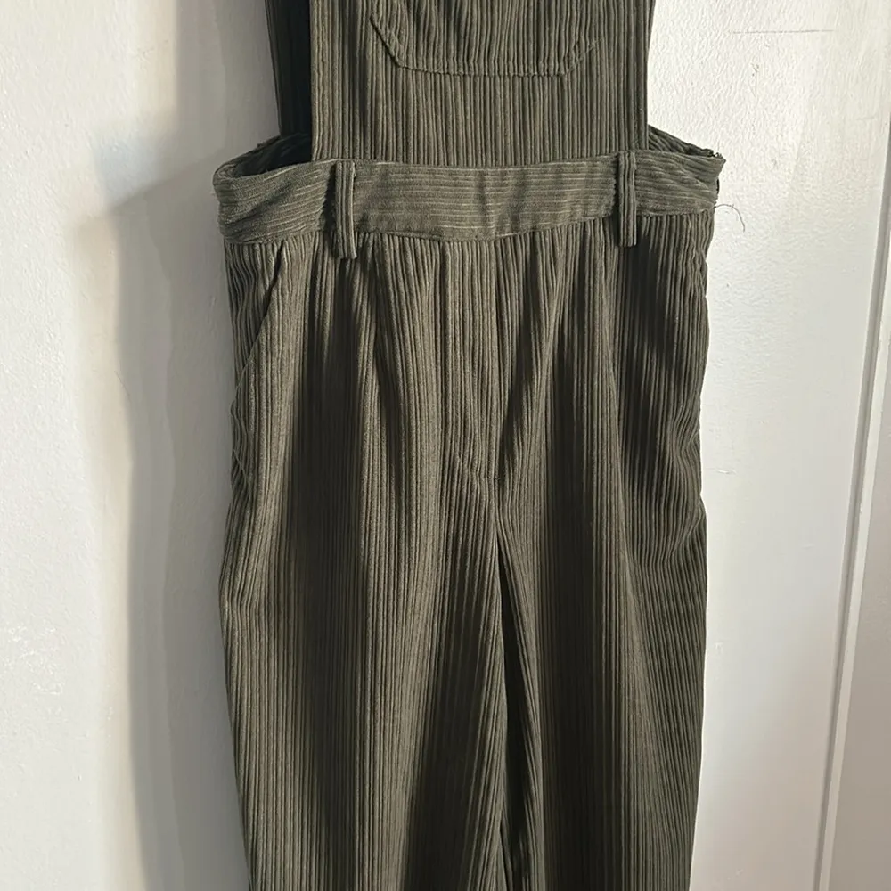 Cider  Corduroy Adjustable Button Strap Casual Relaxed Backless Overalls - Image 4