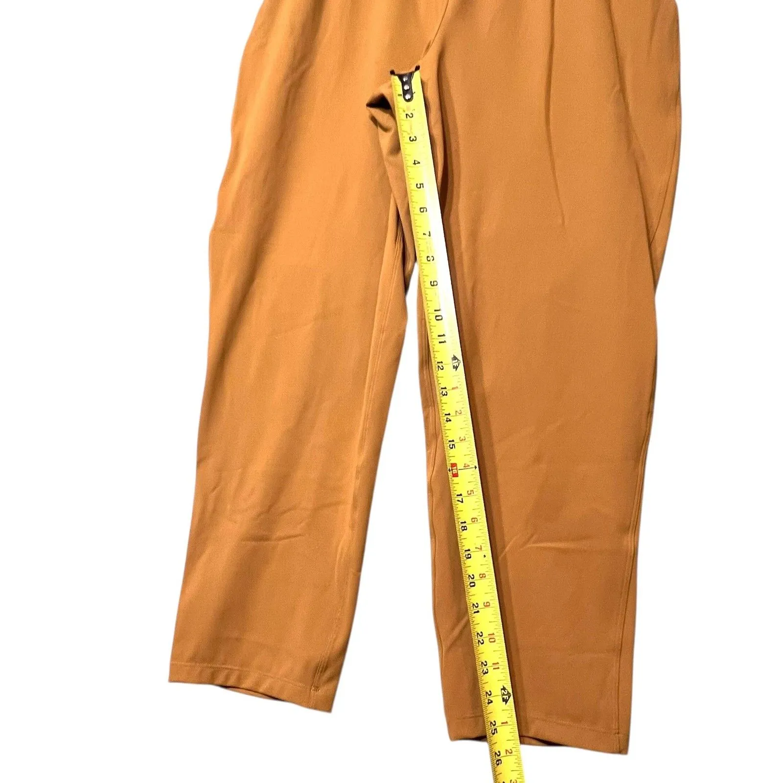 Lululemon Pants Womens 10 Mustard High Rise Tapered Paperbag Waist Pockets Ankle Brown - Image 8