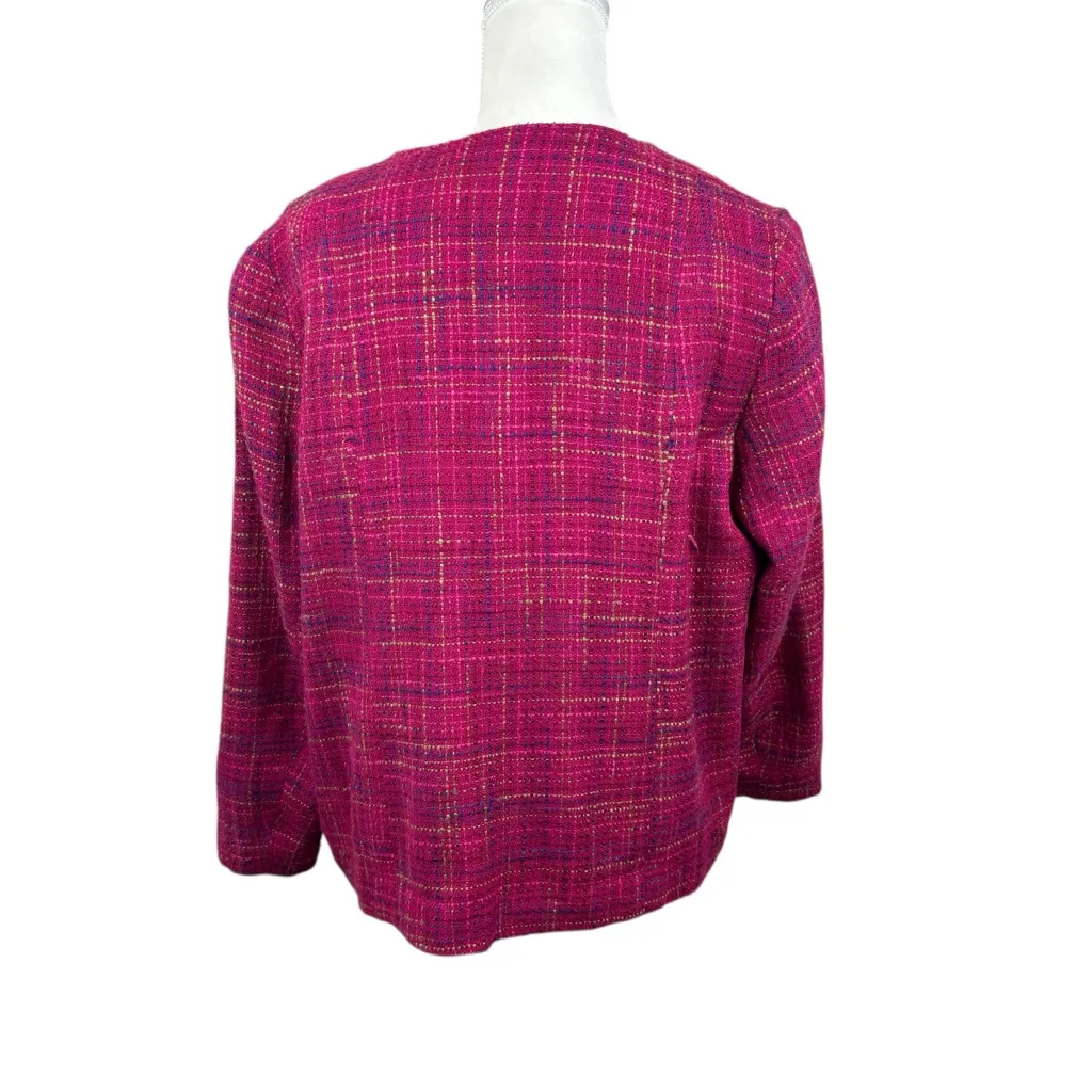 Fuchsia tweed open front blazer, size XL?, dressy, fall, office, party, elegant Multiple - Image 6