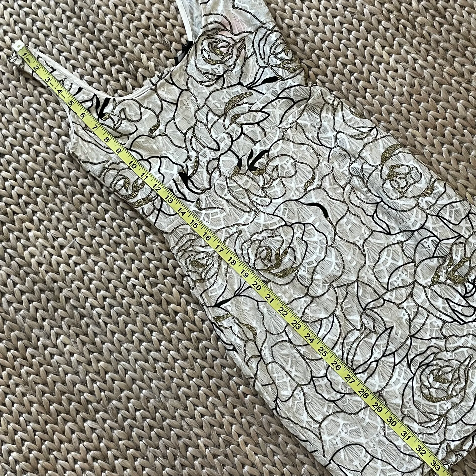 NWT Pretty Little Thing Gold Glitter Nude Square Neck Bodycon Mini Dress size 2 - Image 9