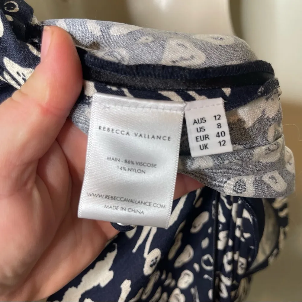 REBECCA VALLANCE Lola belted printed crepe halterneck jumpsuit sz US 8 Black - Image 8