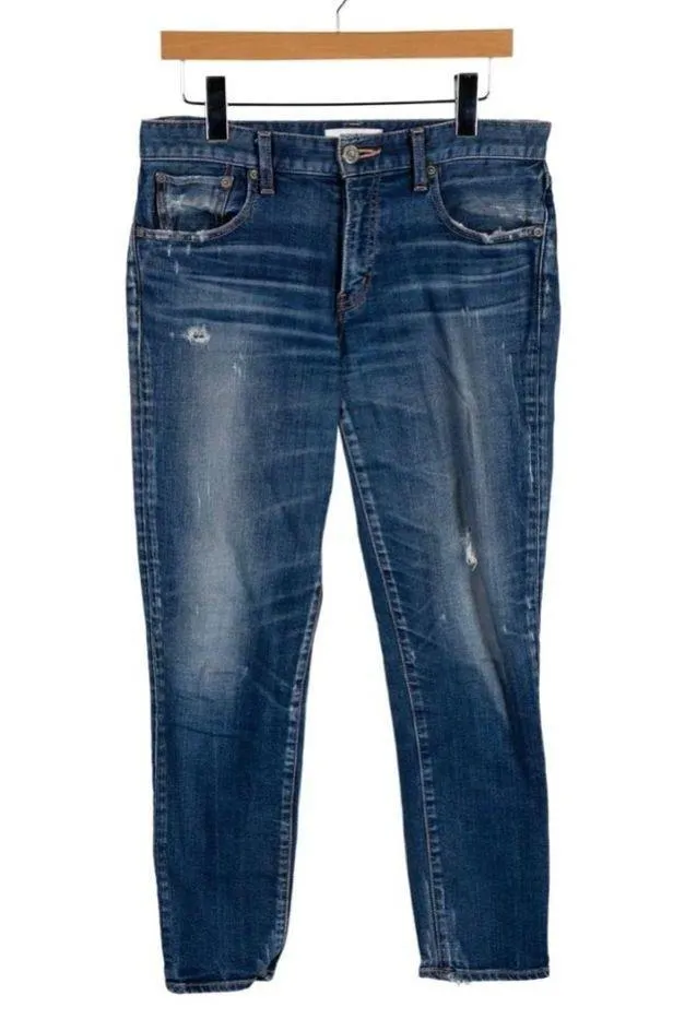 Moussy Vintage Velma Skinny Jeans Medium Wash Blue Distressed Denim High Rise 29 - Image 2