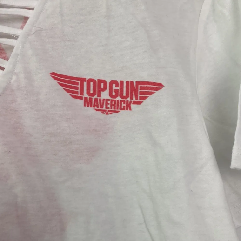 Top Gun Maverick | Cropped White Fly Girl Top sz Large (11 - Image 2