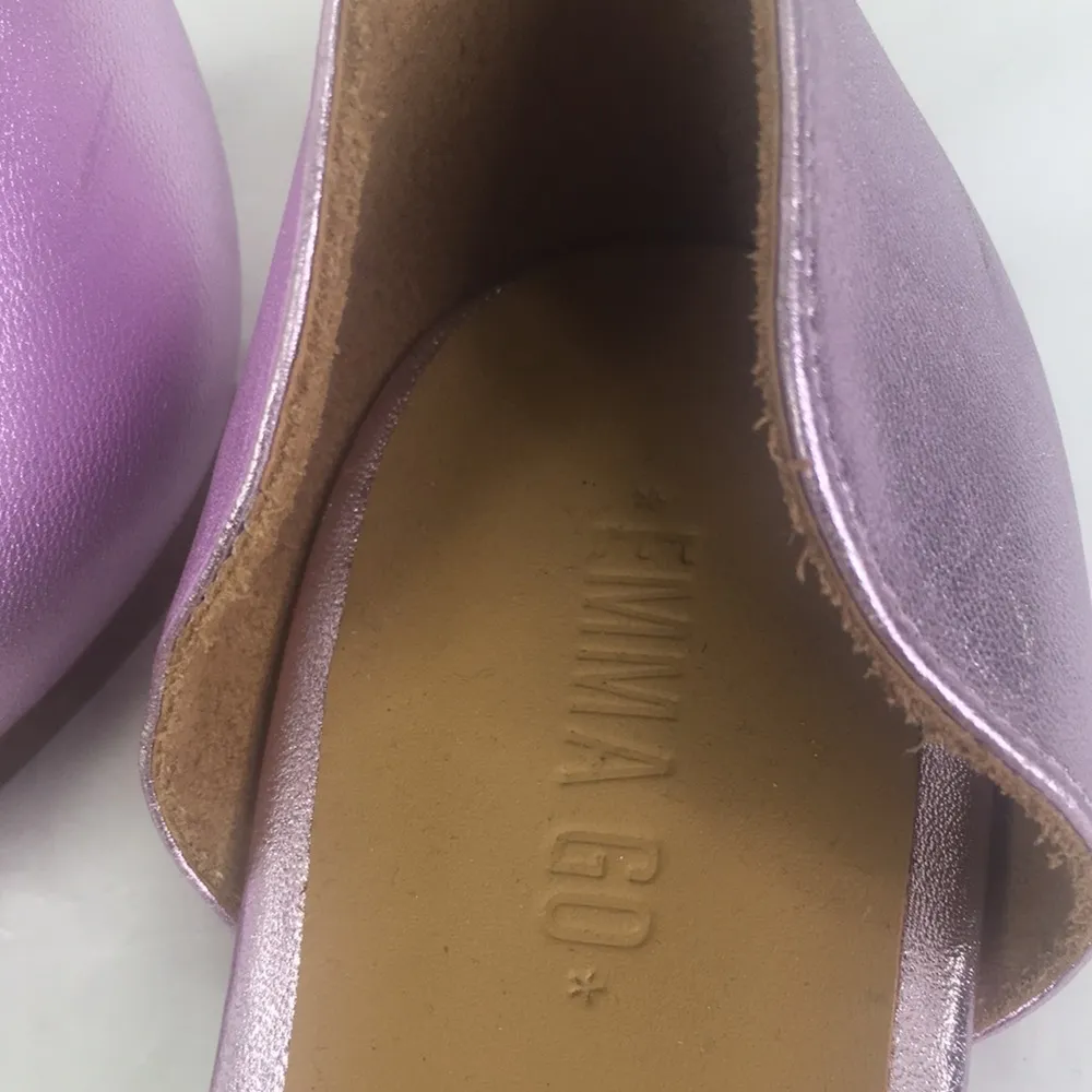 New Emma Go BHLDN pink Metallic Glitter leather Dorsey Flats 38/8 - Image 4