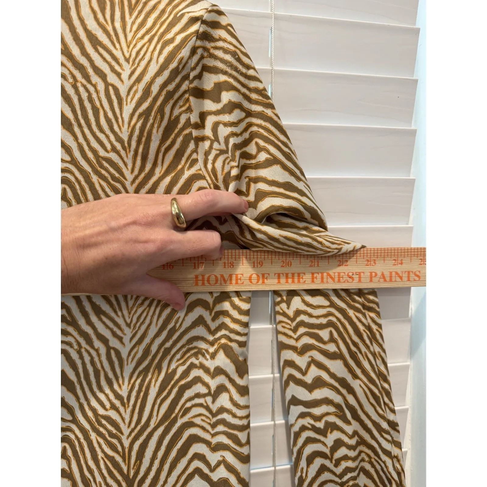 NEW Norr Dress Size‎ XS Animal Zebra Print Quiet Luxury Minimalist Modest Office Tan - Image 15