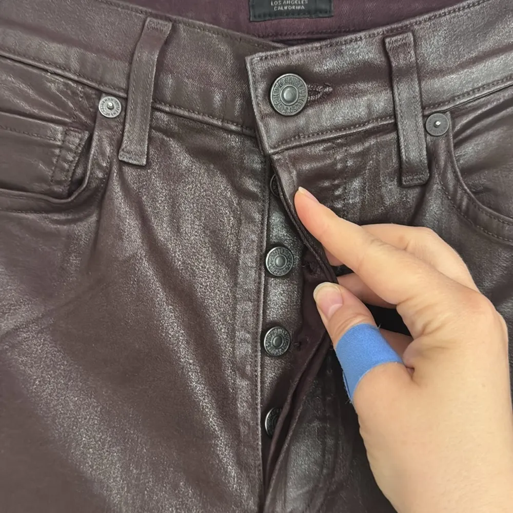 Citizens Of Humanity Olivia High rise Slim Ankle Jeans in Raisin Leatherette 26 - Image 8