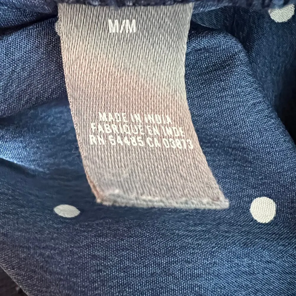 Aerie Polka Dot Navy Blue & White Women's Lounge Shorts Size Medium Lightweight - Image 4