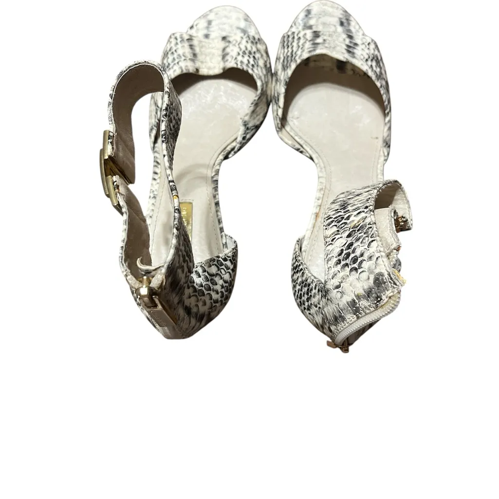 Louise et Cie Snakeskin Heels in Black and Cream - Image 5