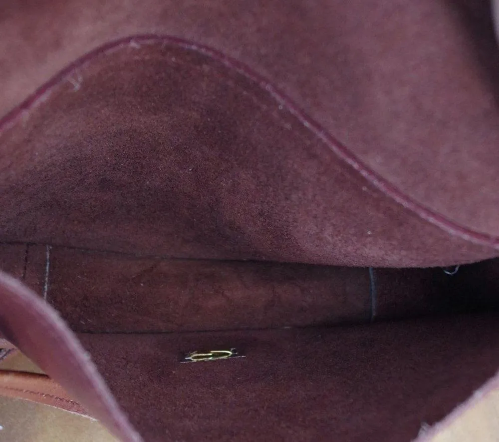 Small Leather Vintage Turnlock Coachesque Purse Brown - Image 4