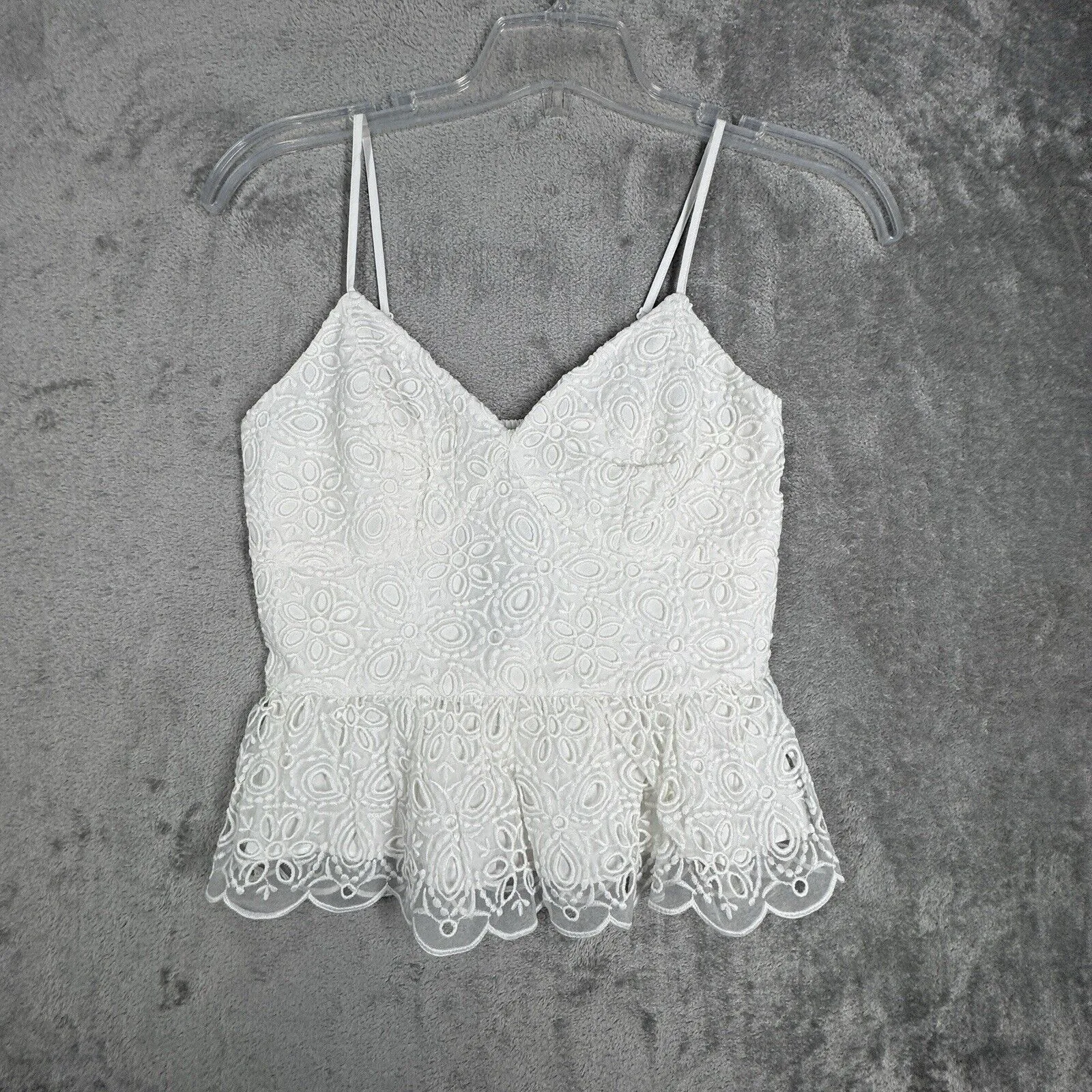 Express Shirt Womens Small White Babydoll Ruffle Romantic Feminine Neutral Fairy - Image 2