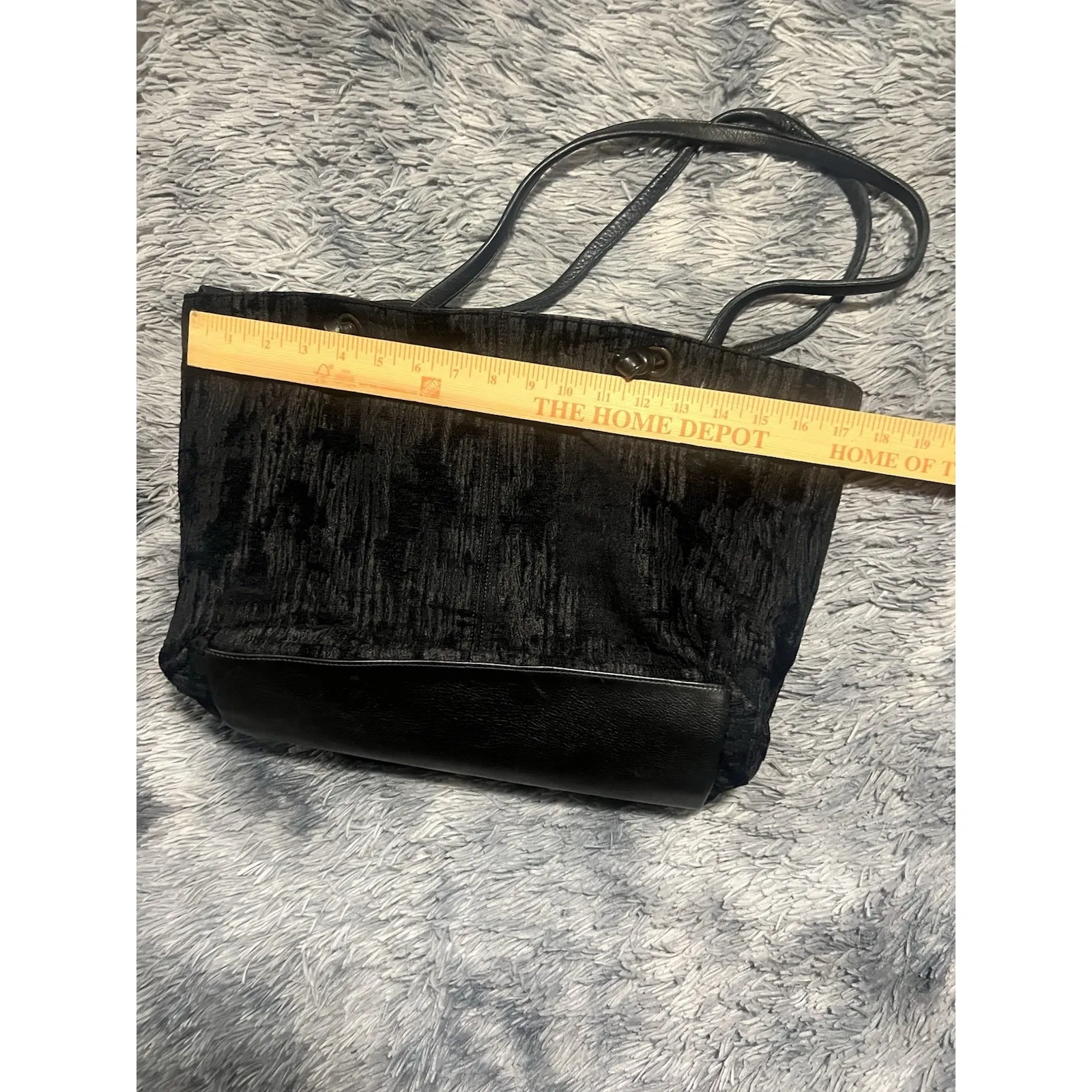 Eileen Fisher Black Velvet Tote Bag  17x10 - Image 9
