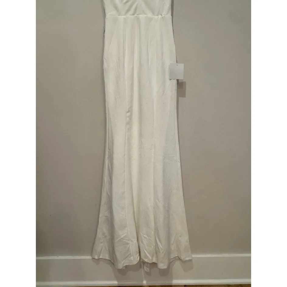 Lulus Womens Ivory Plunge V Neck Sleeveless Maxi Dress Size XS - Image 5