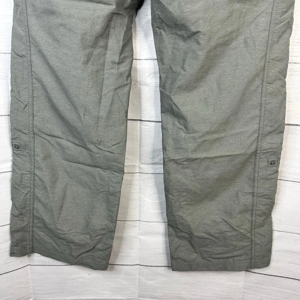 The North Face Womens size 12 Convertible Pants Khaki Nylon Roll Up Hiking Gray - Image 7