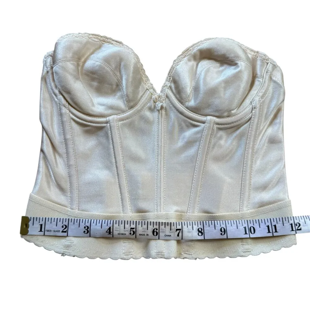 Vintage Adonna Bustier 34B Cream Underwire Longline Bra JCPenny 80s Pinup Corset Size undefined - Image 8