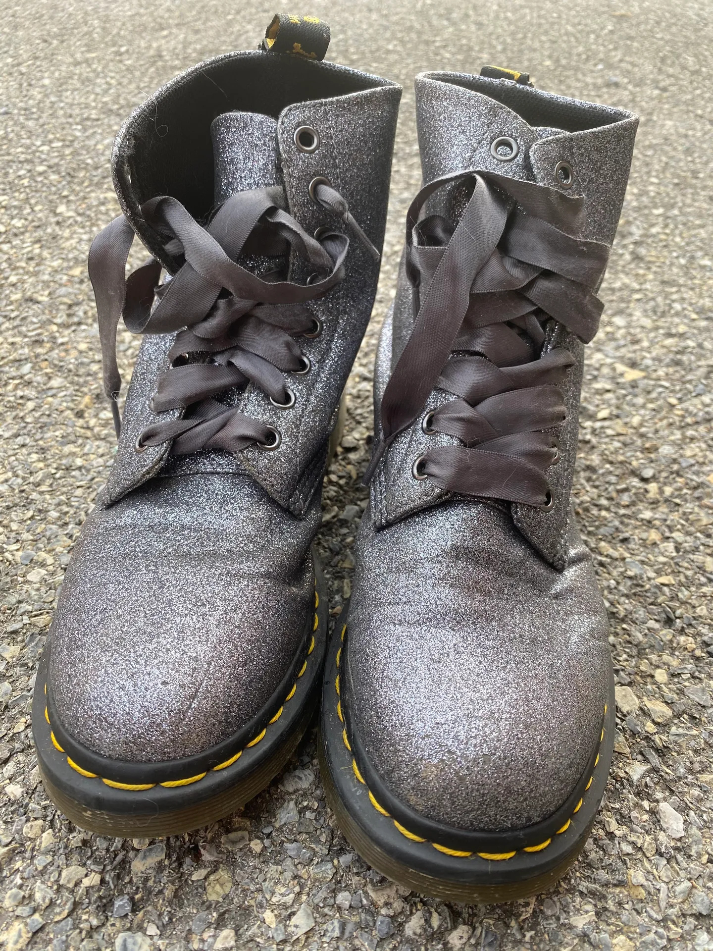 Dr. Martens Gray Sparkle Doc Martens - Image 2