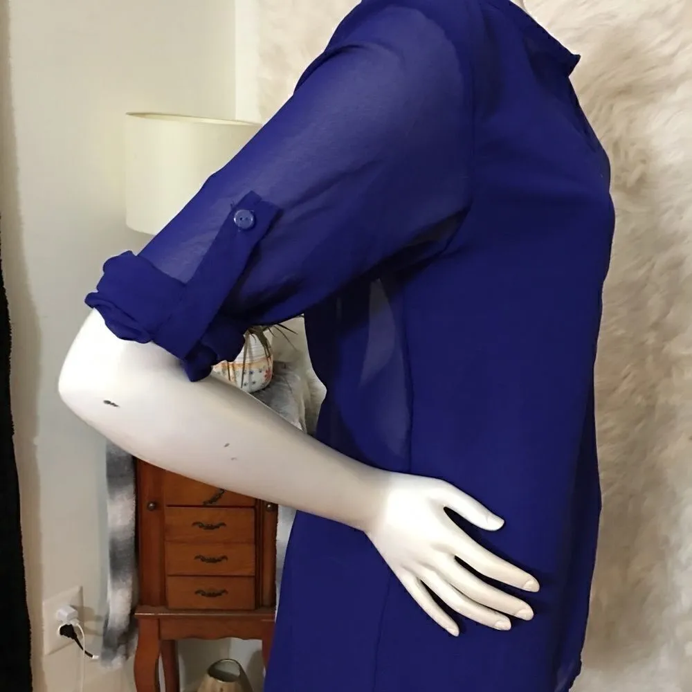 Gorgeous double layered Chiffon button back top Size M - Image 5