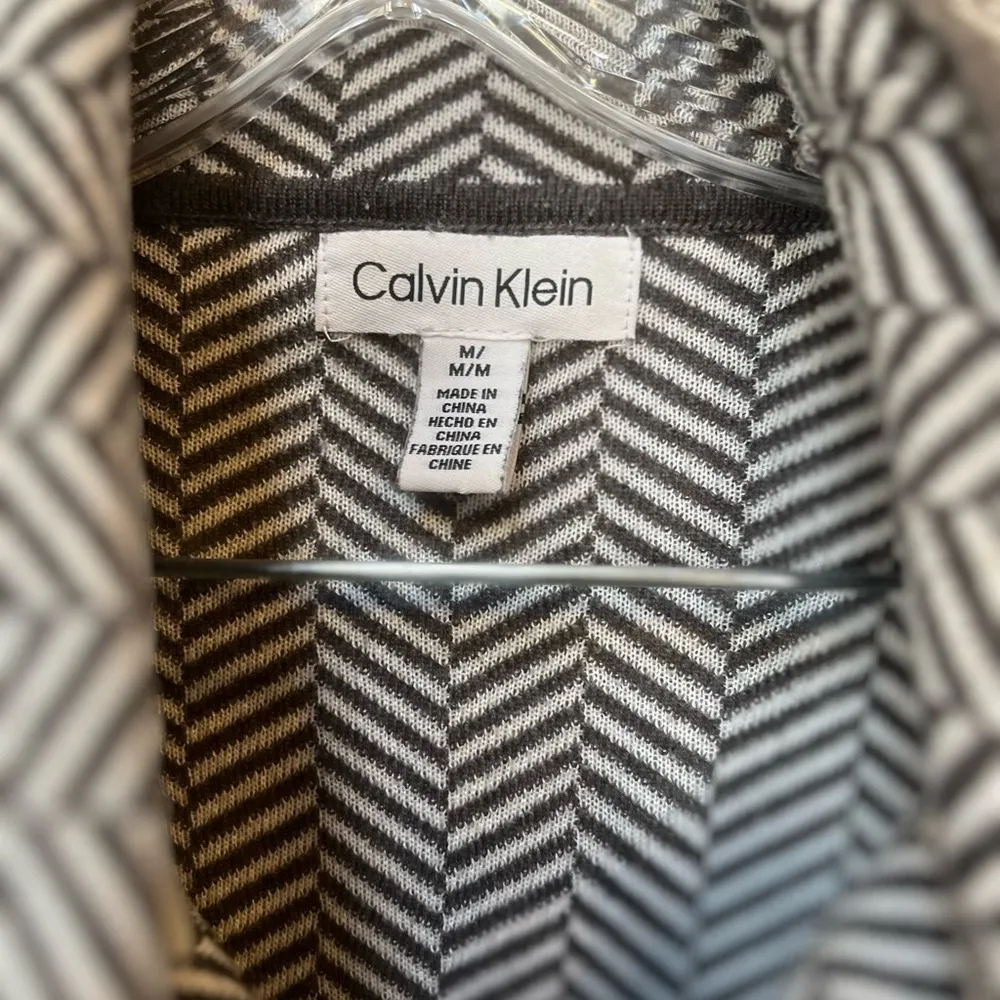 Calvin Klein Houndstooth Cowl Neck Sweater M - Image 7