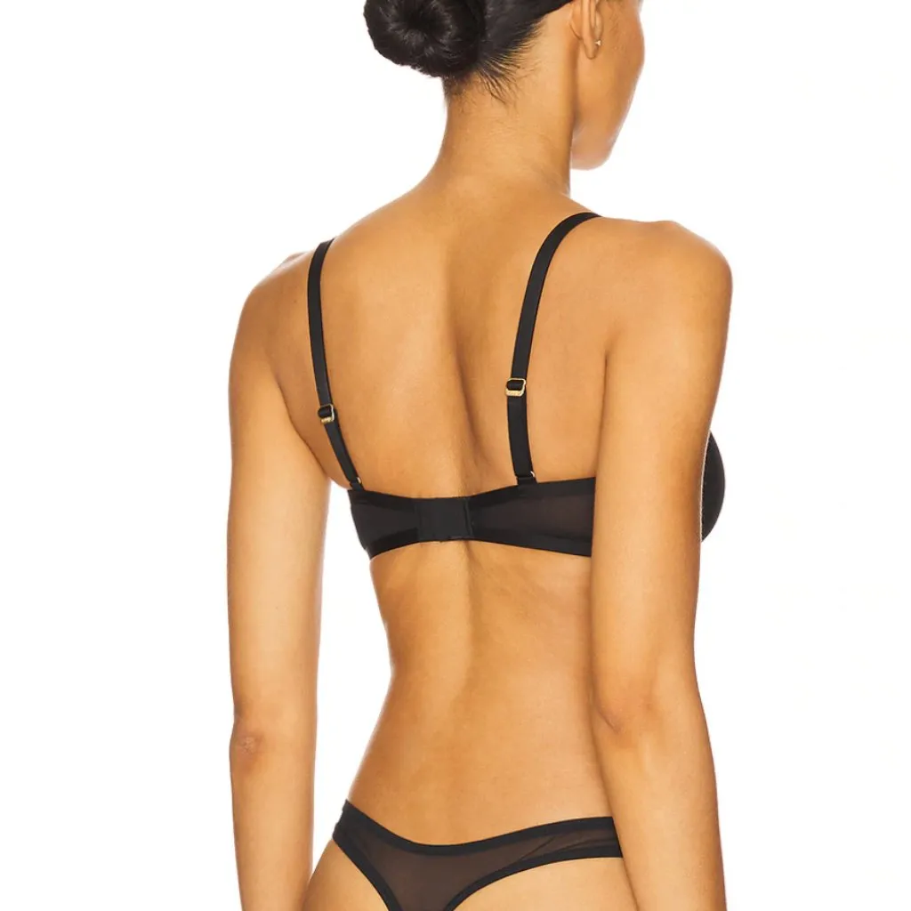 CUUP Balconette Mesh Bra Size 30F Black - Image 2