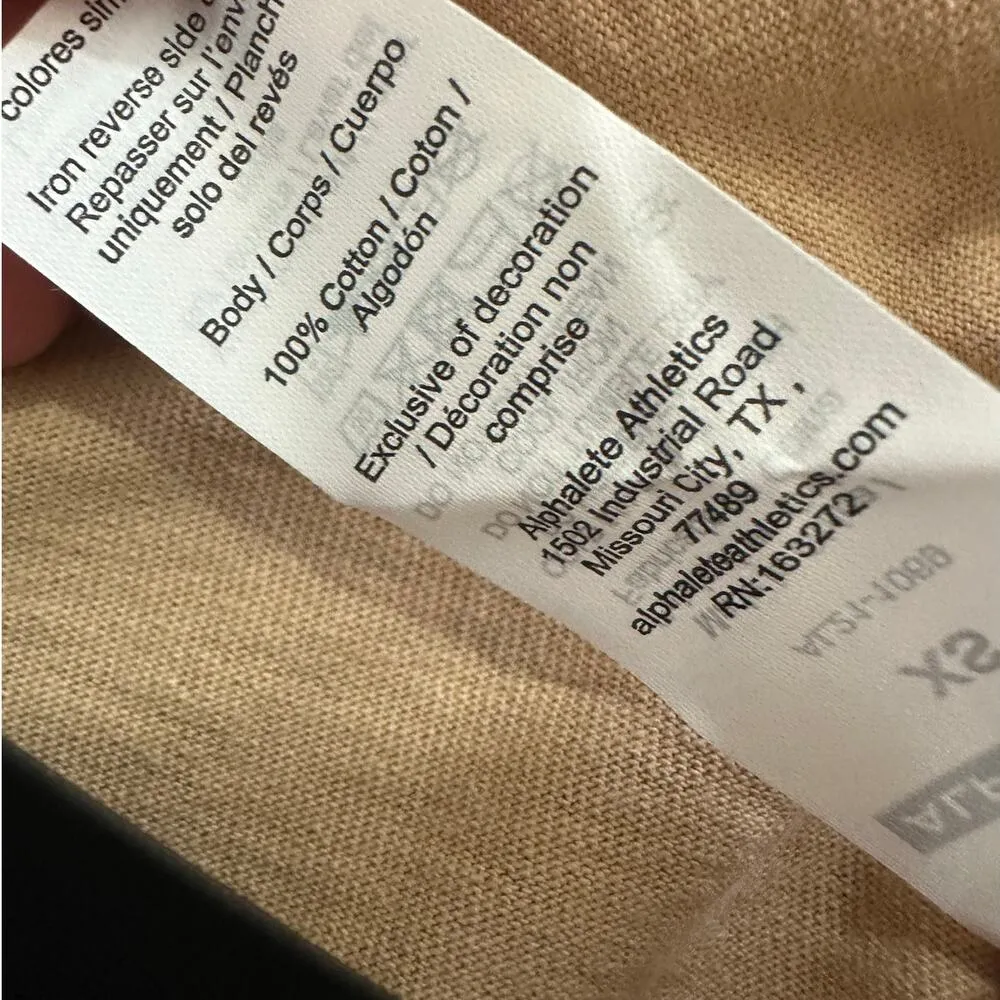 NWT Alphalete Crop Top Tan Short Sleeve Gym Tee Size XS - Image 5