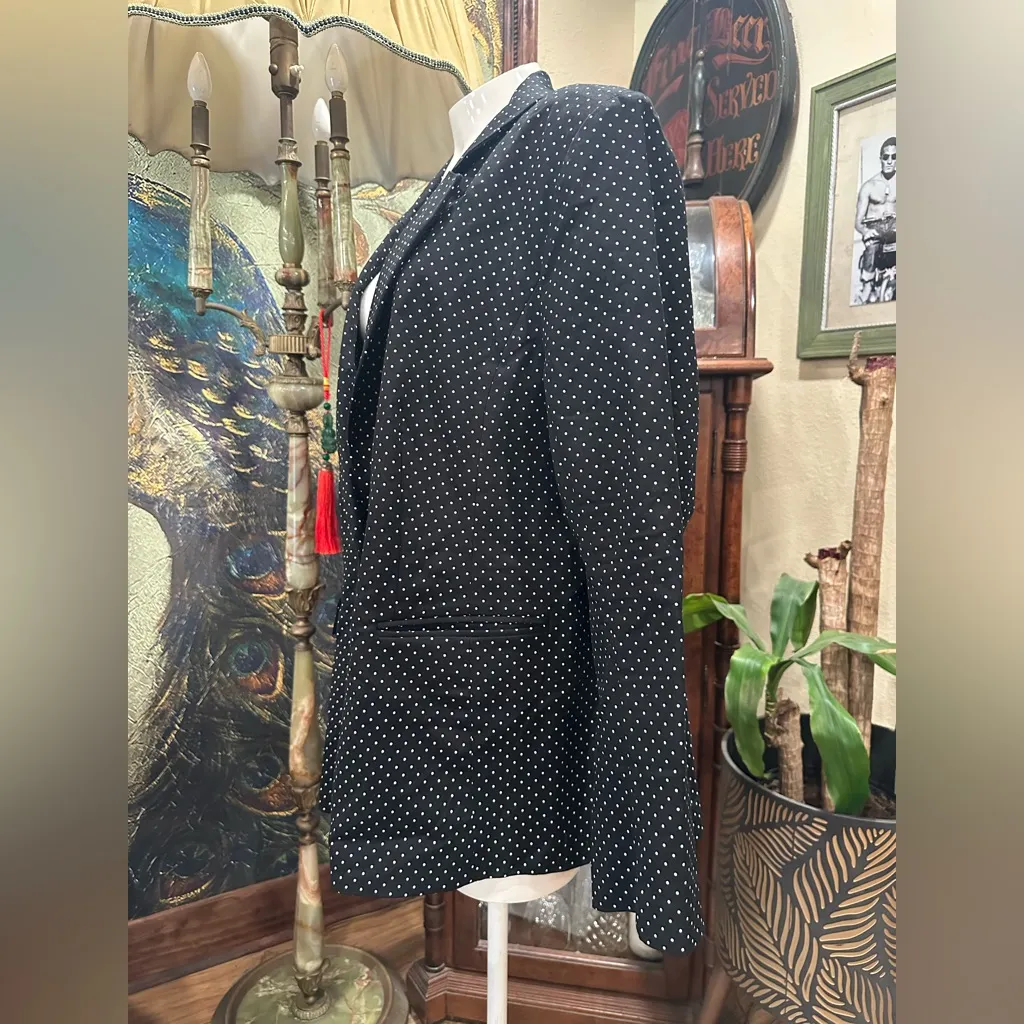 Lane Bryant Black and White Polka Dot Blazer EUC - Image 2