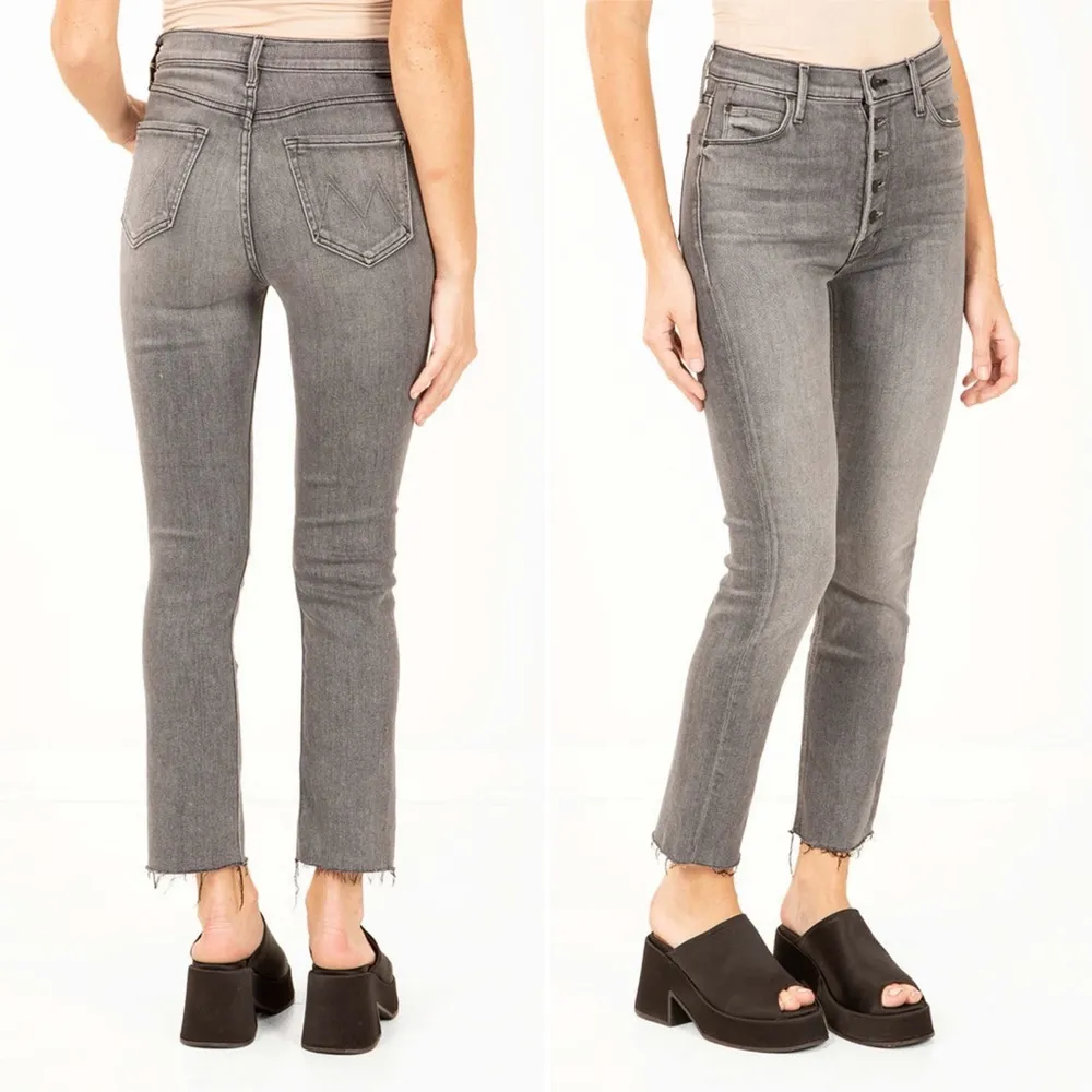 Mother Denim The Pixie Dazzler Ankle Fray Jeans Size 29 in Digging Up Dirt Gray - Image 15