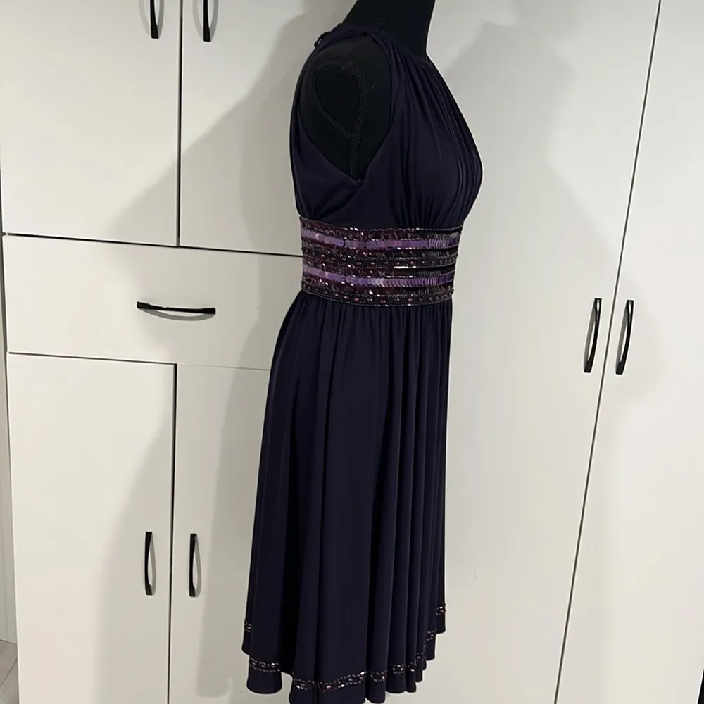 JS Boutique midi beaded dress.‎ Size 4 Purple - Image 6
